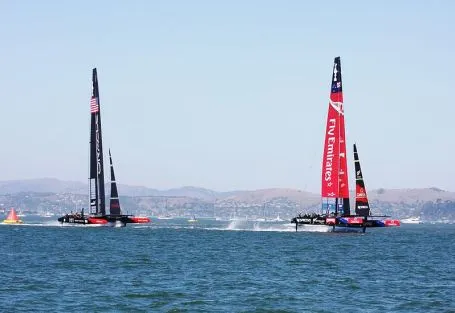 America's Cup Yachts optimising for Velocity Made Good: not straight line speed but toward the next mark.