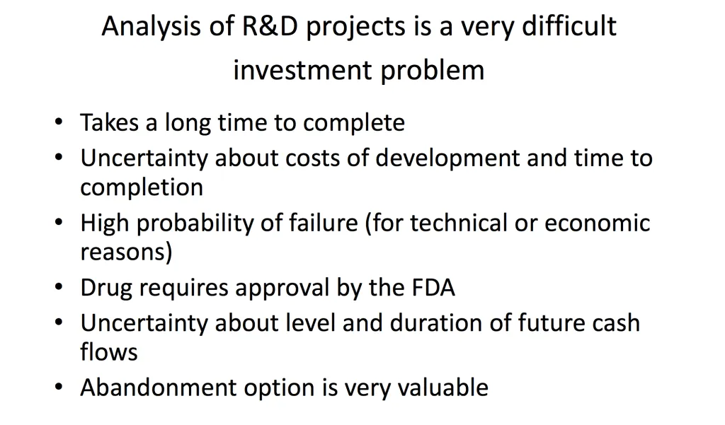 Applying Real Options to R&D (from slide 57)