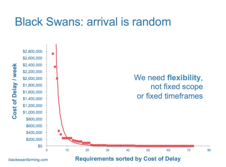 The random arrival of Black Swans