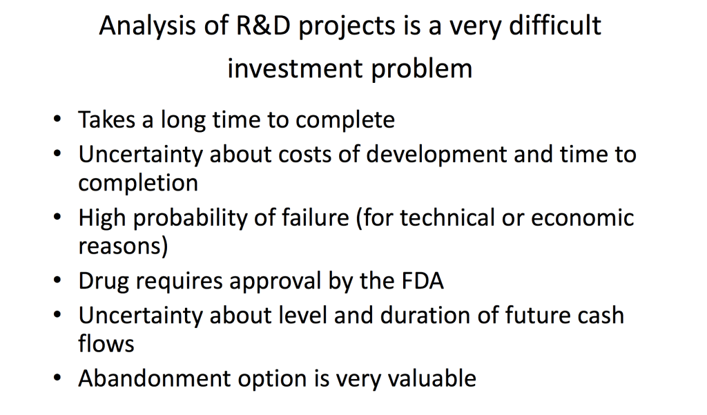 Applying Real Options to R&D (from slide 57)